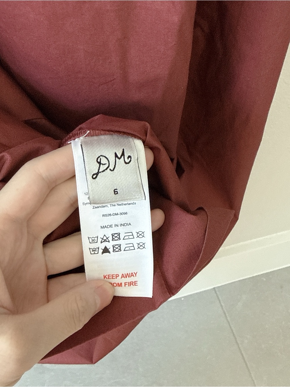 NWT Damson Madder Audrey Midi Dress - Burg/Butter Stitching - Picture 13 of 15